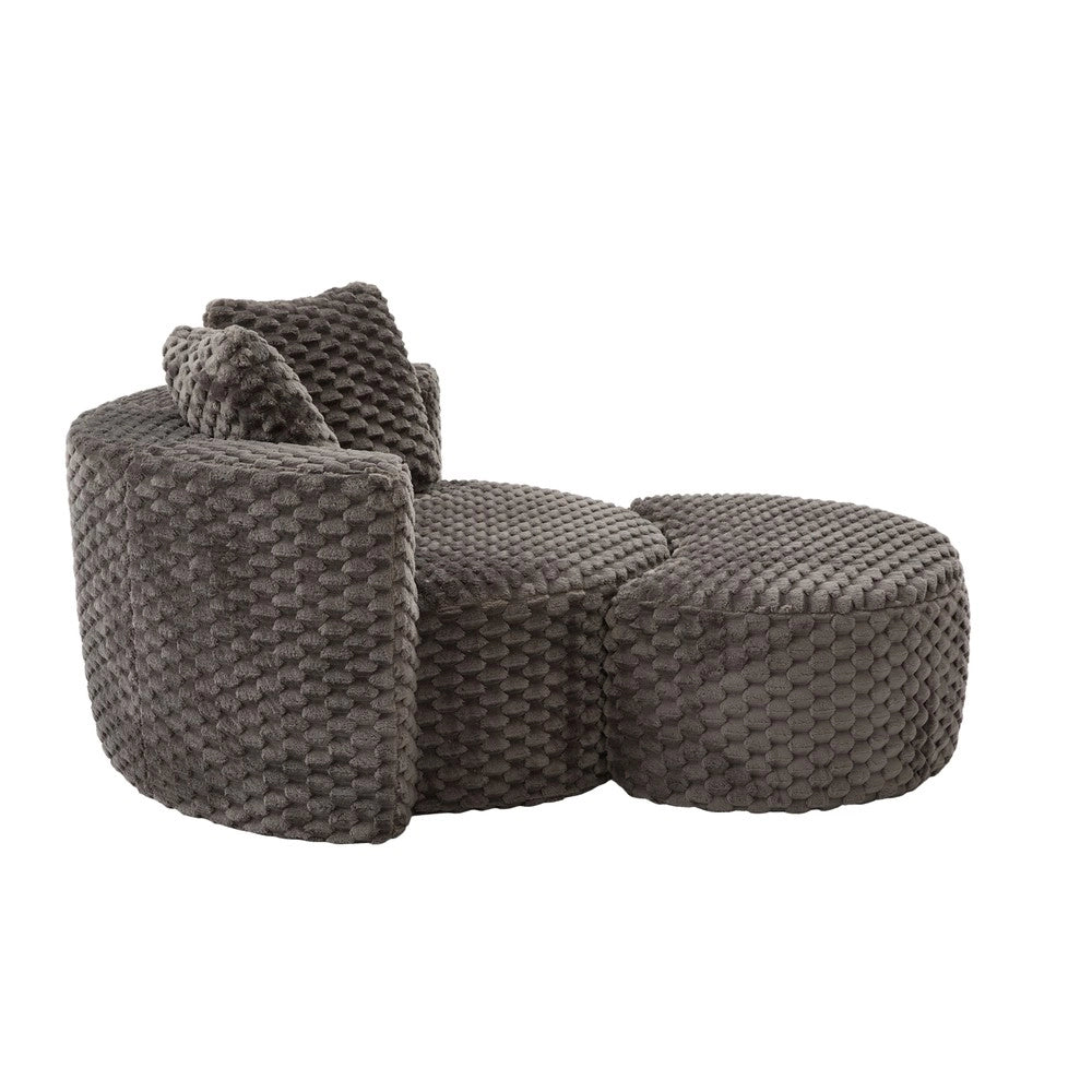 Poltrona singola con pouf - Zephmum- 130¡Á115¡Á103 cm - Grigio scuro - Sedia letto, senza montaggio