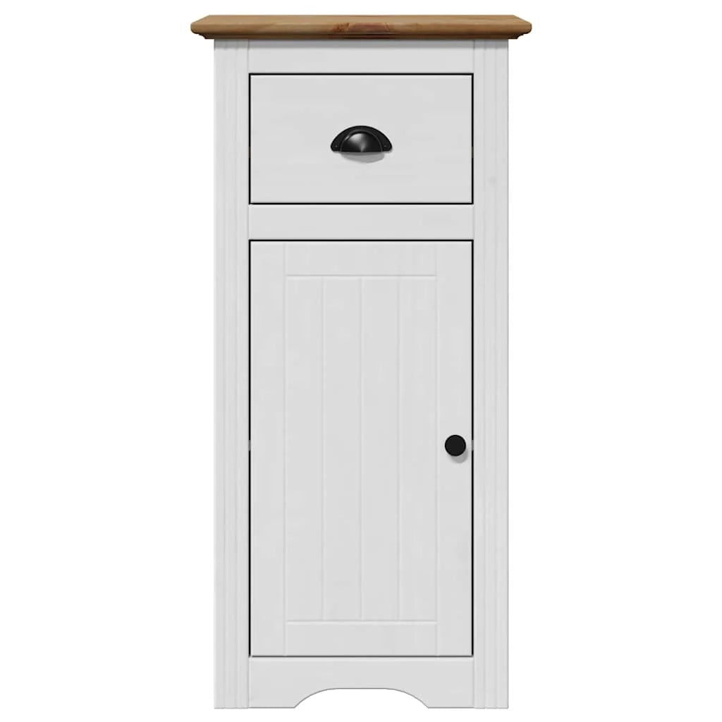 Mobiletto da bagno con contenitore 44 x 30 x 90 cm stile rustico legno bianco 02_0057678