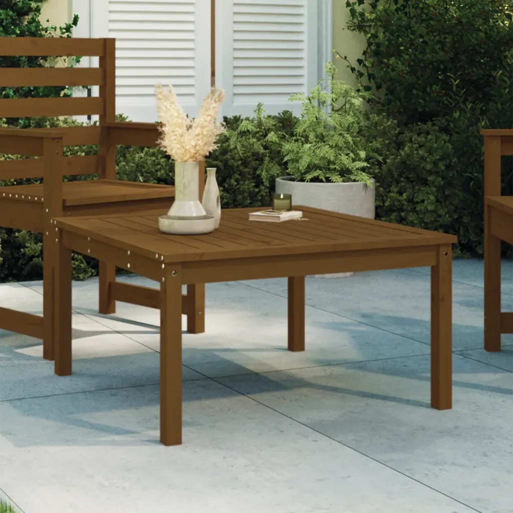 Tavolo da Giardino Ambra 82,5x82,5x45 cm Legno Massello di Pino 824123