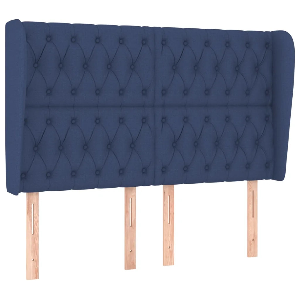 Testiera ad Orecchio-Testata con Orecchie Blu 163x23x118/128 cm in Tessuto 790241