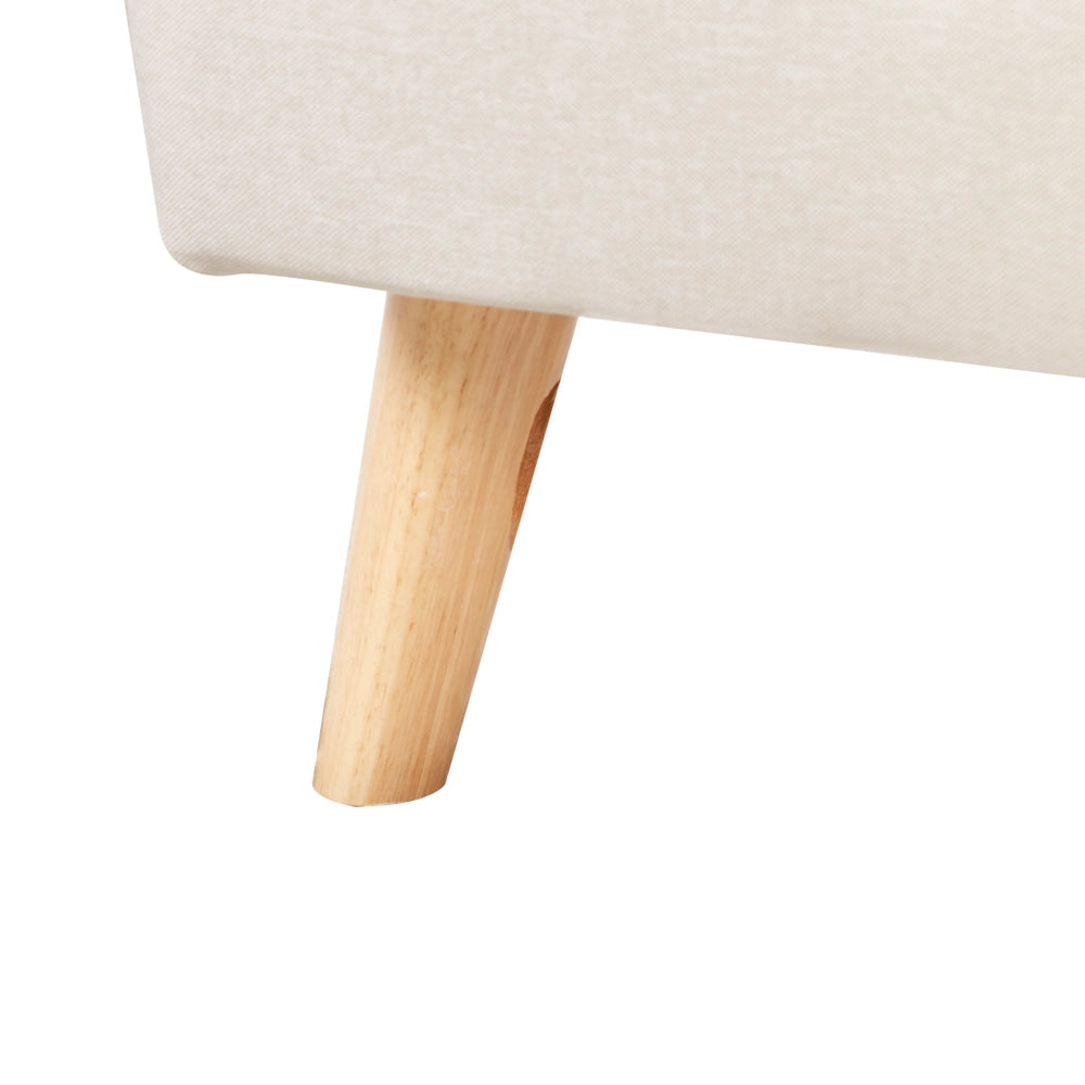 Letto a doghe Gambe in legno imbottite in tessuto poliestere beige 90 x 200 Taglia unica Design moderno