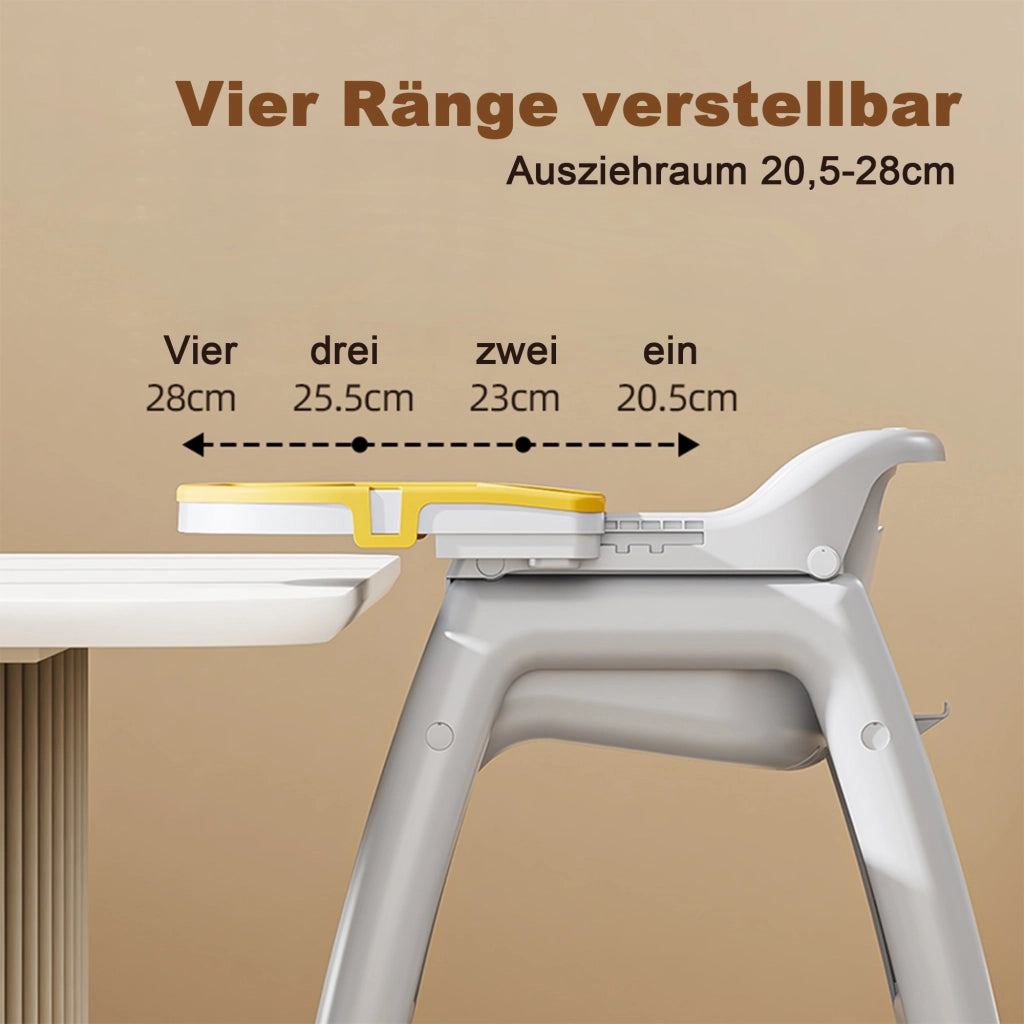 SEGGIOLONE con 3 vassoi intercambiabili 43x25x55 cm Grigio in polipropilene