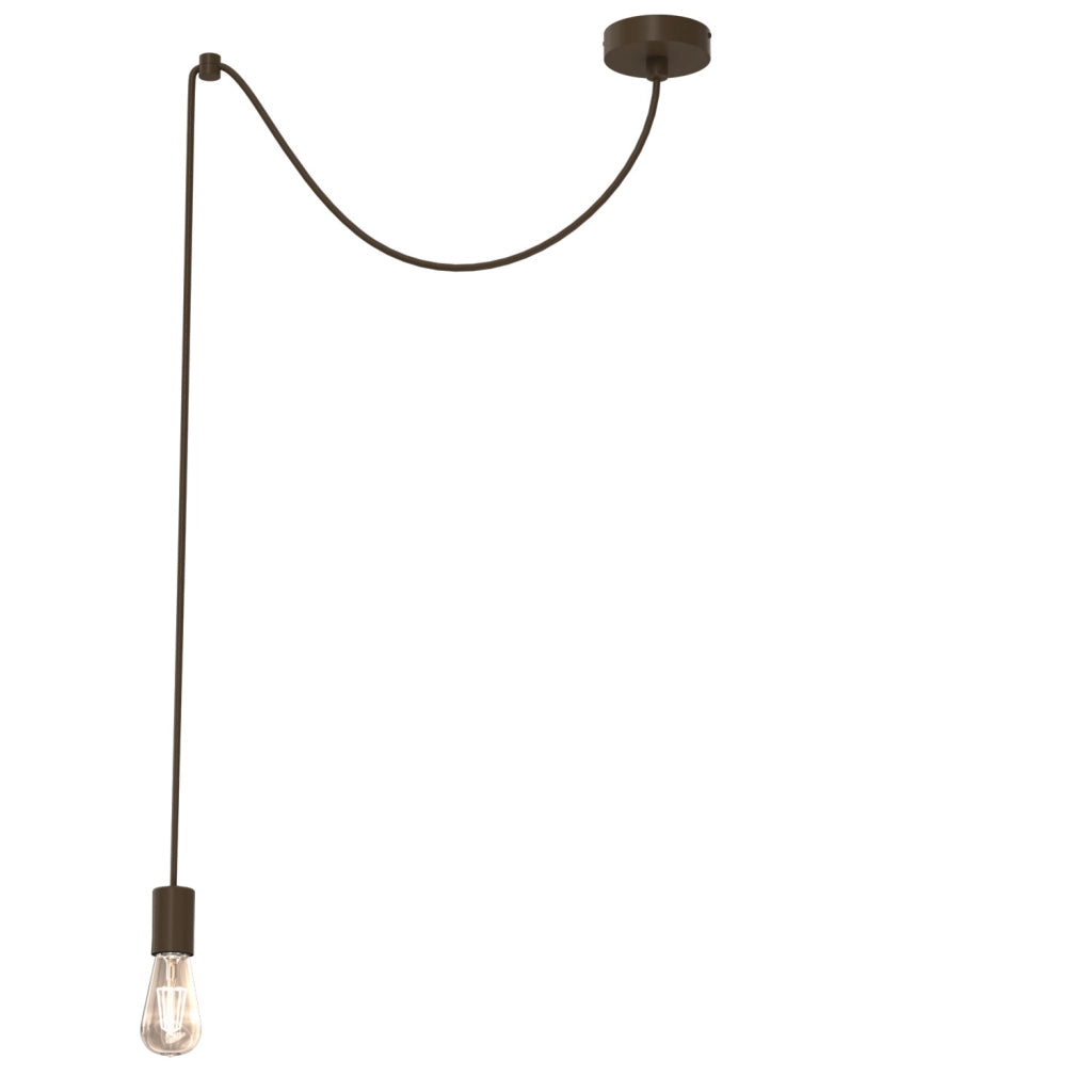 Lampada sospesa Spindel 1xE27 marrone metallica Luminex
