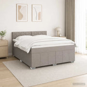 Letto box spring con materasso Tortora 140 x 200 cm Tessuto 3451238