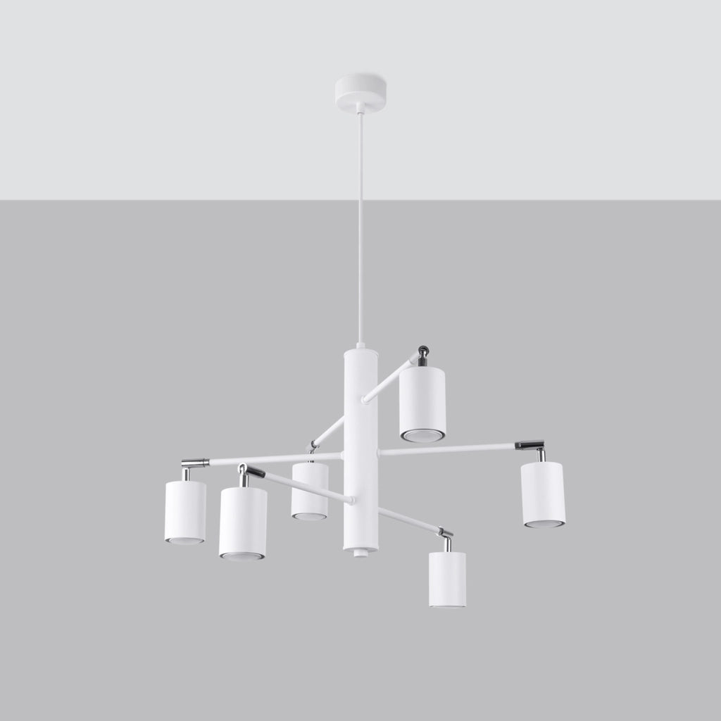 Lampada a sospensione bianca moderna Fjello 6xGU10