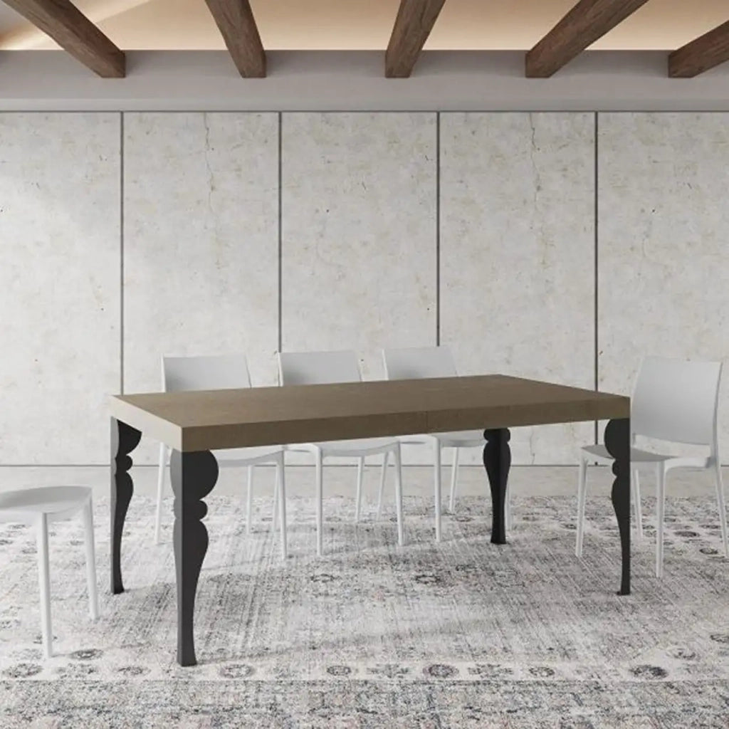 Tavolo allungabile 180/284x90 cm Paxon Premium tortora gambe antracite
