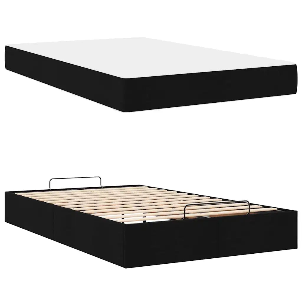 vidaXL Struttura del letto con materasso Nero 120 x 200 cm Tessuto