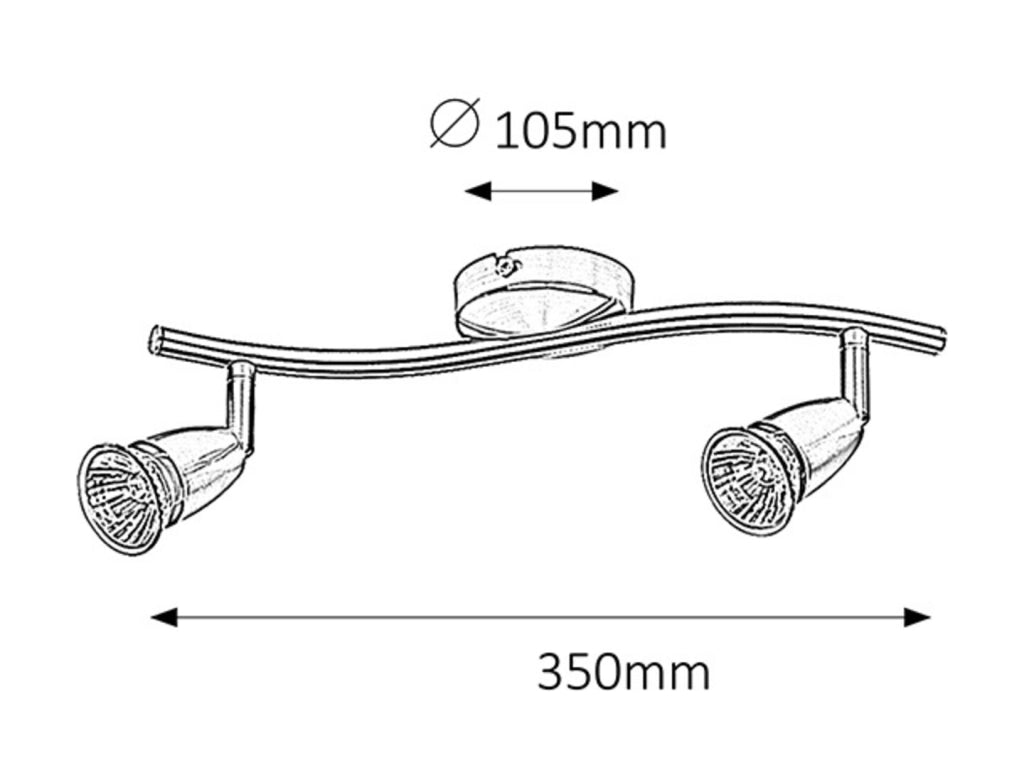 Faretto parete/soffitto cromo satinato GU10 2x50W Norman Rabalux