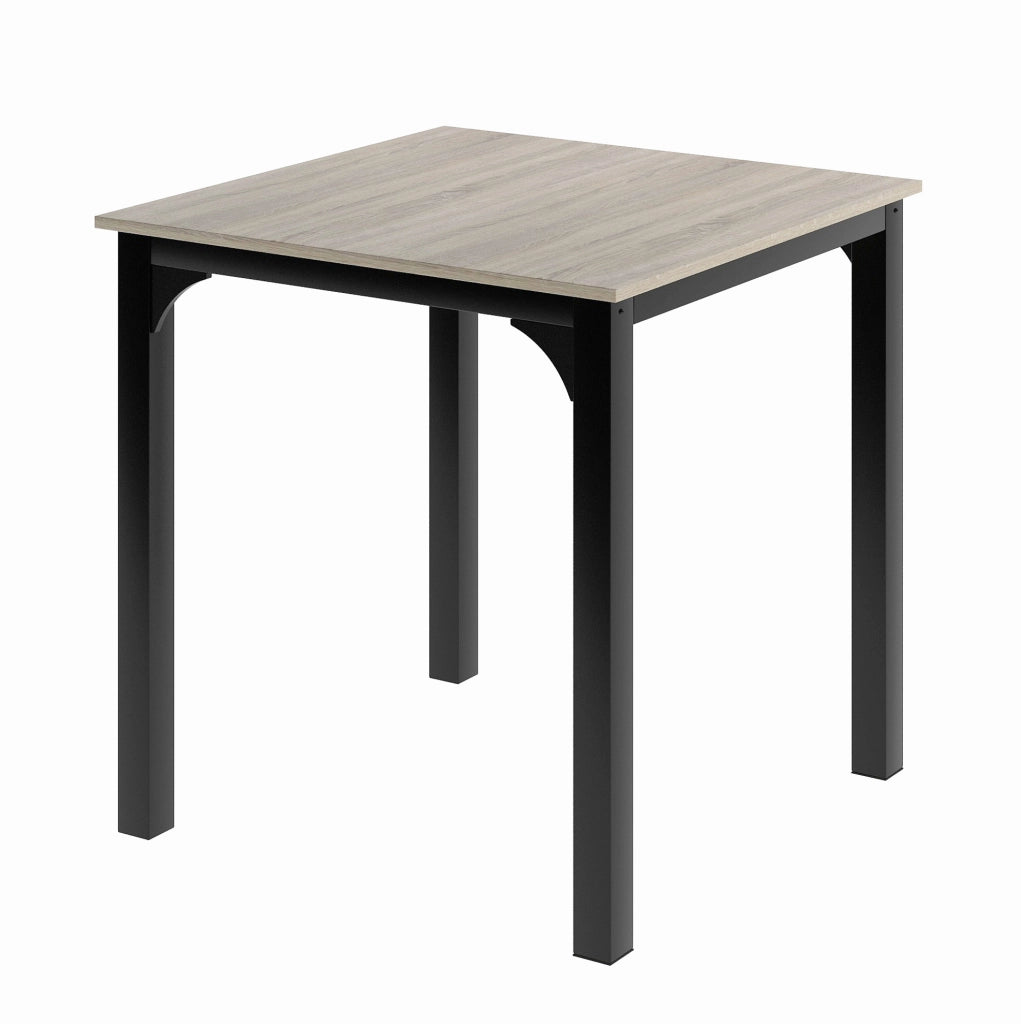 Set da pranzo con tavolo e 2 sedie 70x70x75 cm; MDF con PVC e metallo naturale