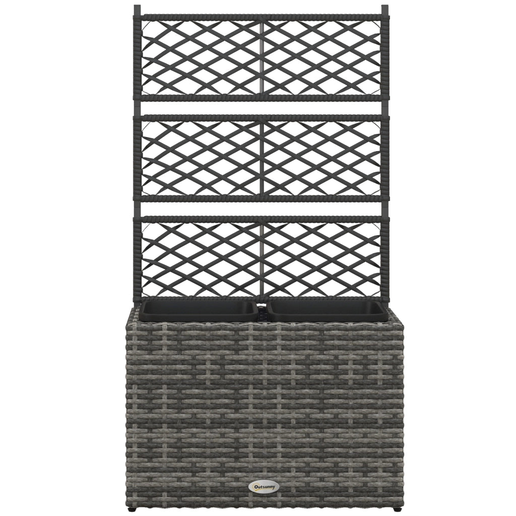 Fioriera con griglia 3 vasche ¨C zephmum ¨C grigio 57x30x107 cm