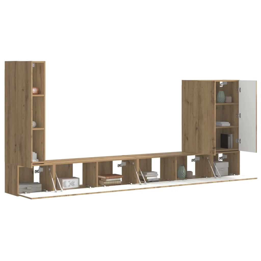 Set di Mobiletto da TV a Parete 6 pcs Rovere artigianale 3408960