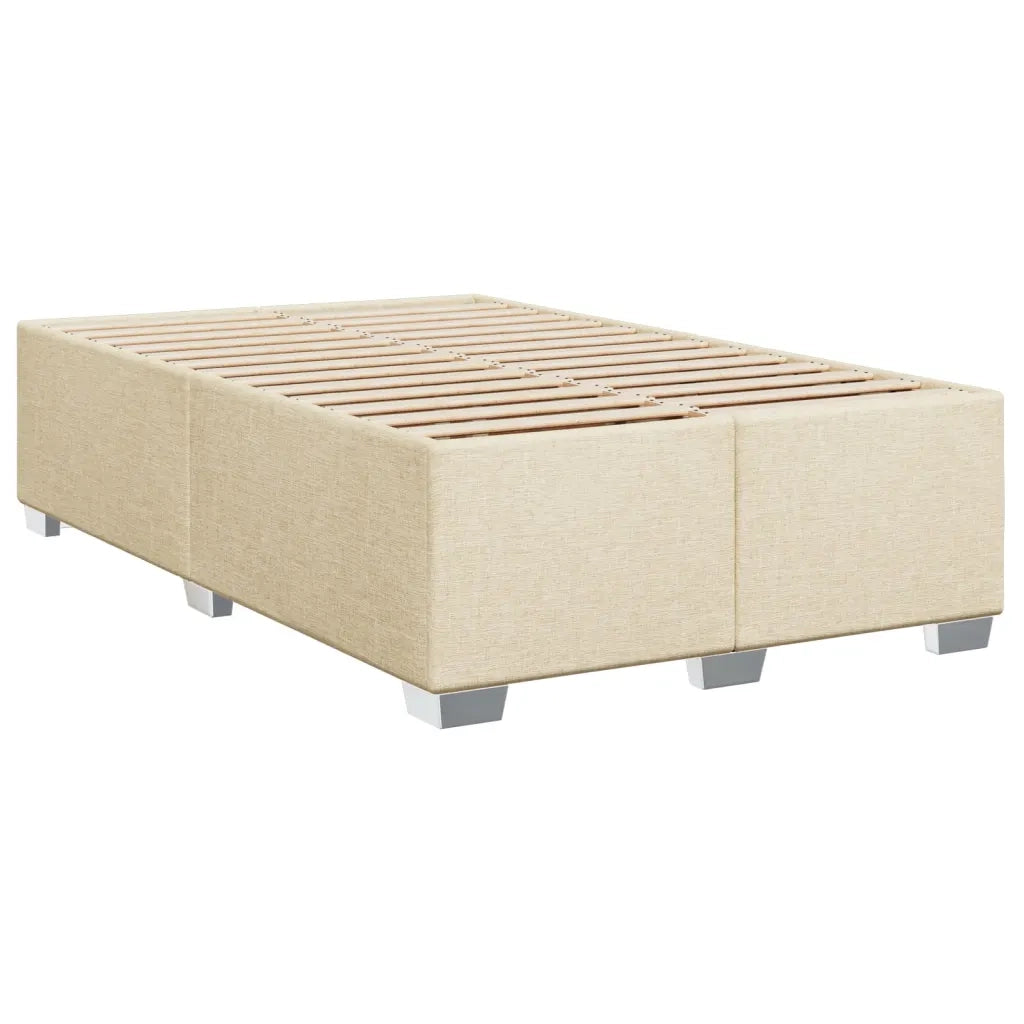 vidaXL Giroletto a Molle con Materasso Crema 120x190 cm in Tessuto