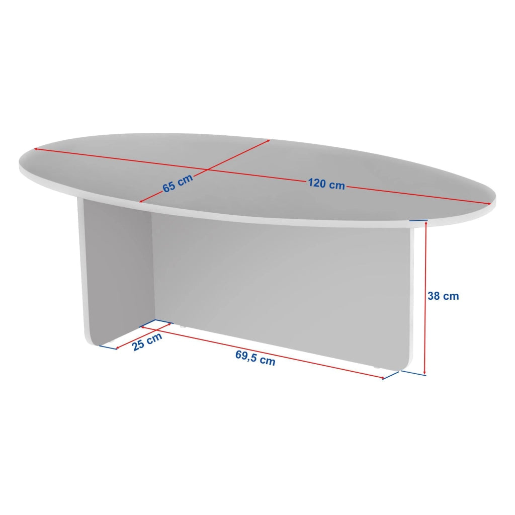 Parona, Tavolino da Salotto Forma Rettangolare, 120x65x40h cm Marrone Noce