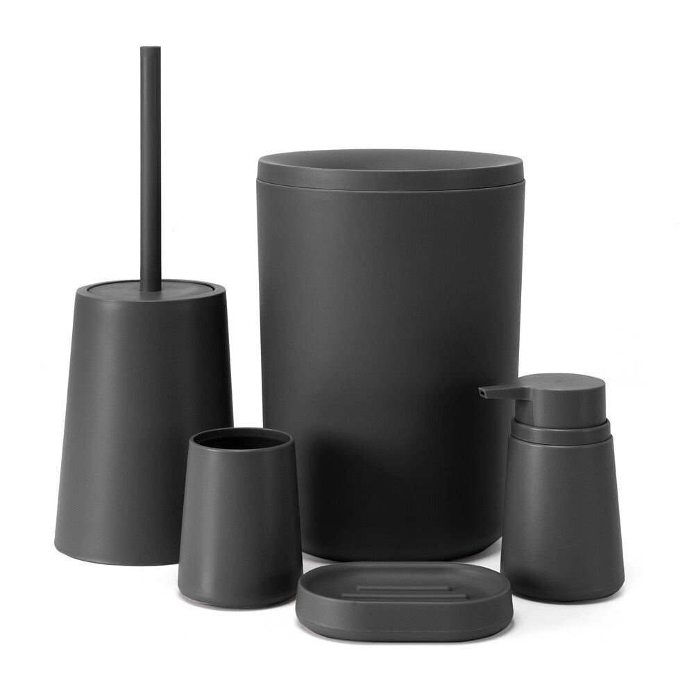 Dispenser sapone grigio design tondo in plastica Pop
