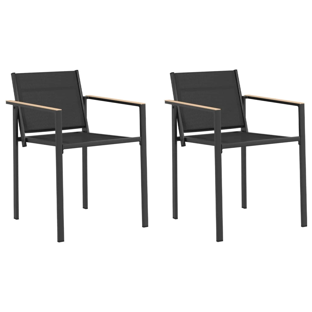 Sedie da giardino 2 pcs Nero e antracite 53,5 x 59 x 77 cm 42025099