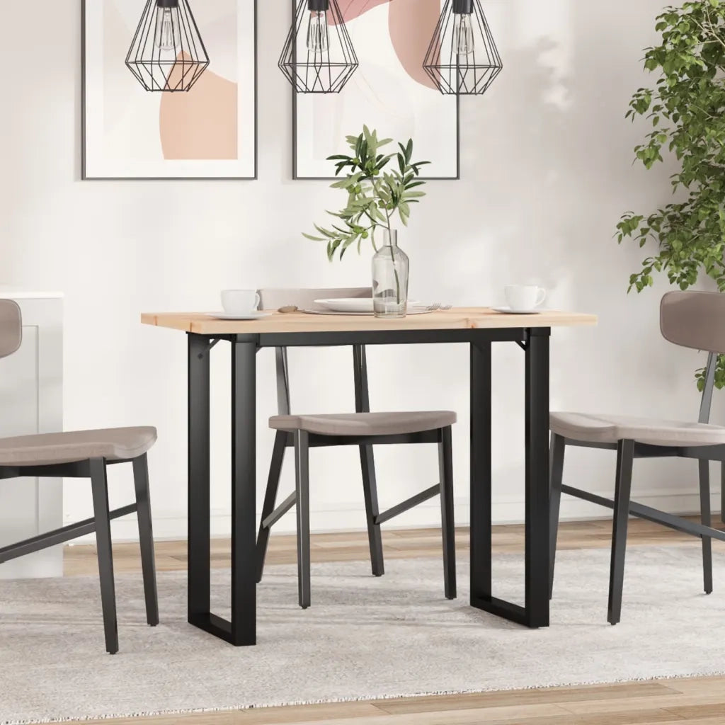 Tavolo da Pranzo Telaio a O 100x50x75,5 cm Legno Pino e Acciaio