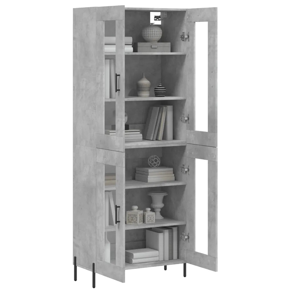 Credenza Grigio Cemento 69,5x34x180 cm in Legno Multistrato 3198285