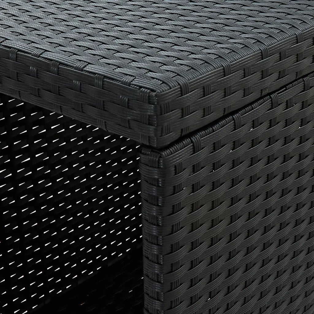 vidaXL Set Bar da Giardino 5 pz con Cuscini in Polyrattan Nero