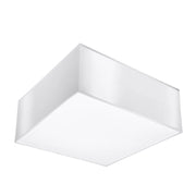 Lampada da soffitto HORUS in PVC bianco quadrato minimalista 25x25x11 cm attacco E27