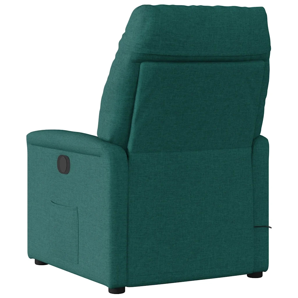 Poltrona Massaggiante Reclinabile Verde Scuro in Tessuto 4015558