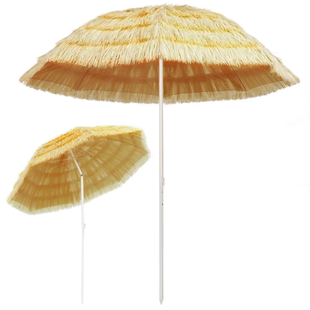 Ombrellone da Spiaggia Naturale 240 cm in Stile Hawaiano 44548