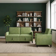 Set di Divani con Storage 2 pz Verde chiaro Poliestere 3429193
