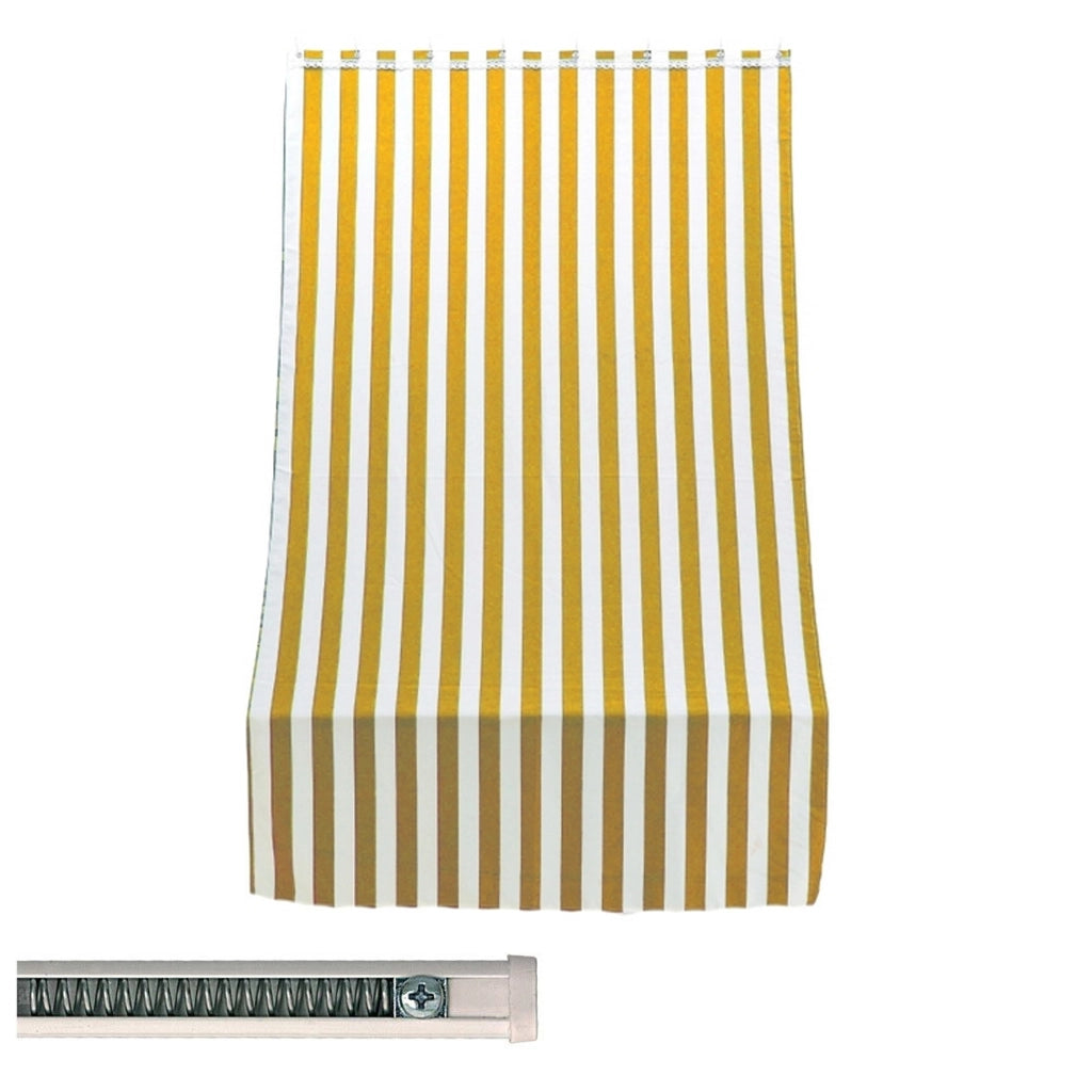 Tenda da Sole con Tunnel Per Bastone In Poliestere Bianco-Giallo Rio 140x300cm