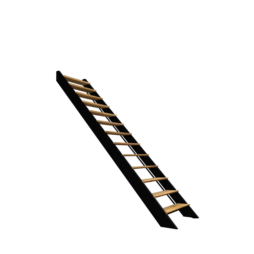 SPECTRA - Scala dritta in legno con LED integrati, nera