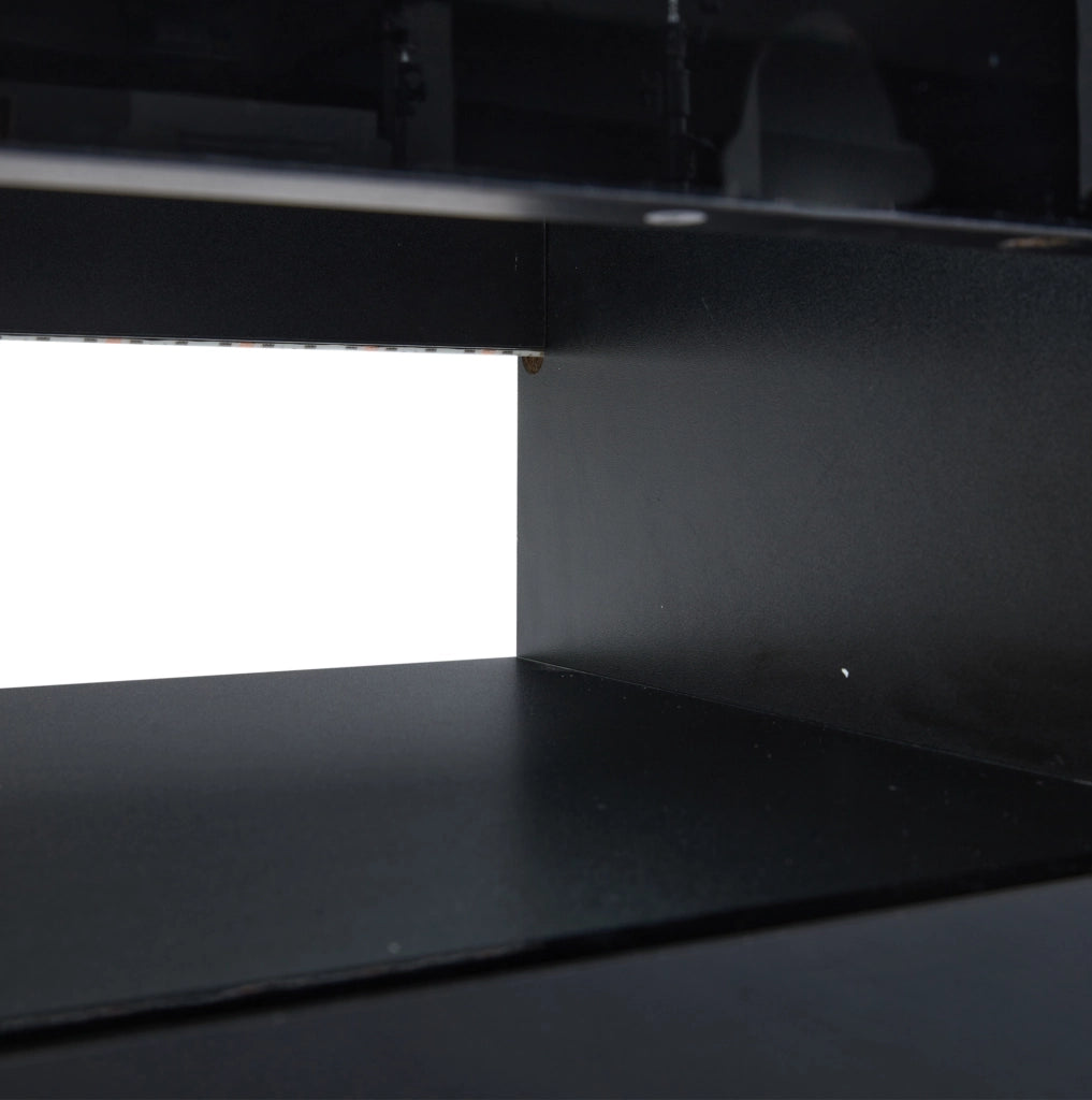 Mobile TV 180x40x46 cm con illuminazione LED e 2 cassetti in truciolato nero