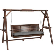 Altalena da giardino 3 posti in legno ¨C zephmum ¨C colore antracite
