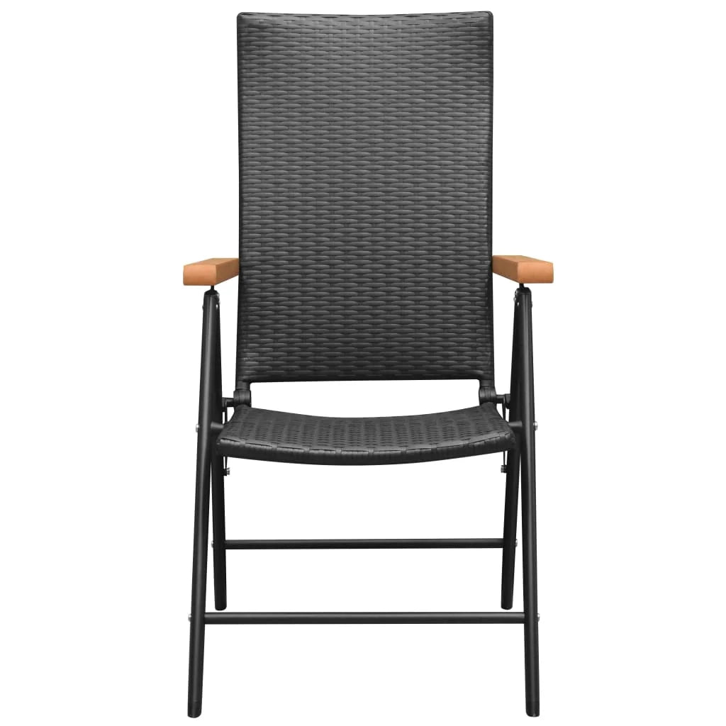 Set da pranzo da giardino per esterni 5 pezzi nero e marrone 02_0013905