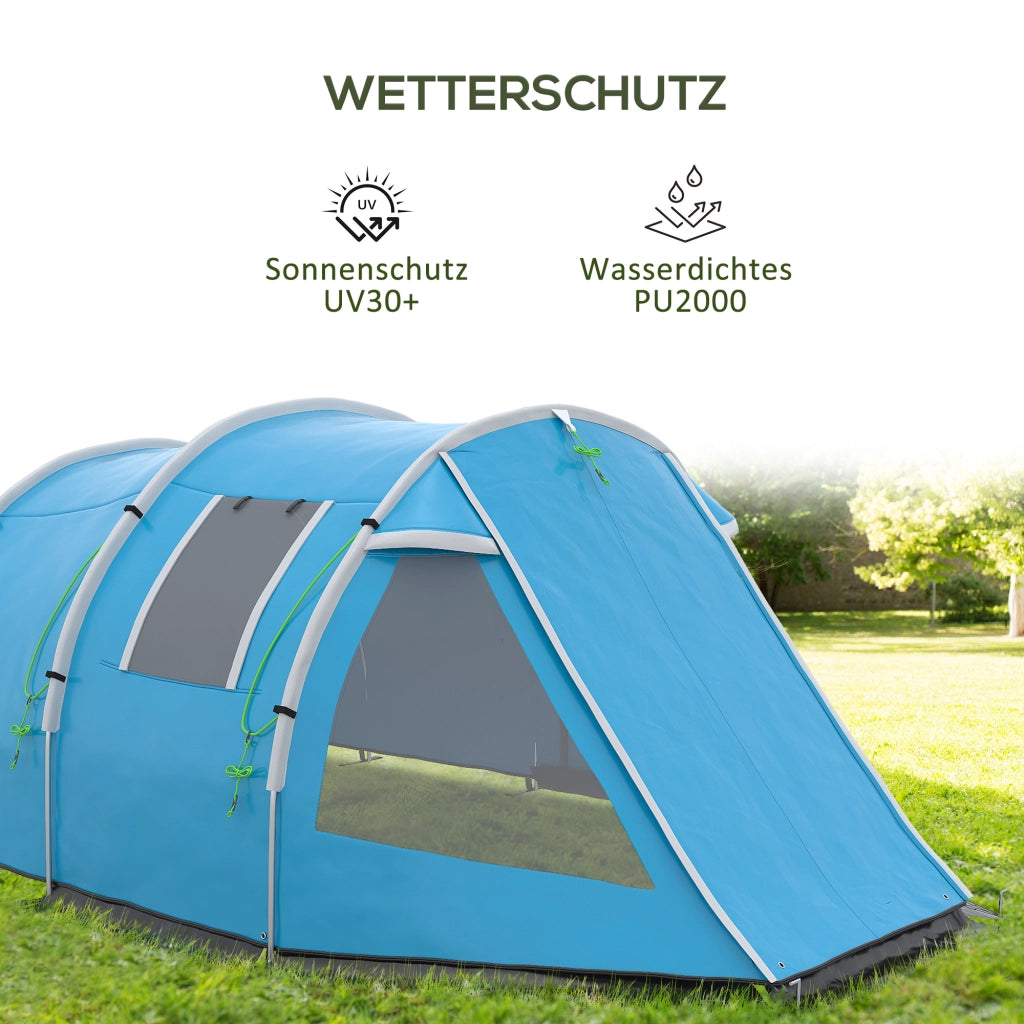TENDA DA CAMPEGGIO 2 camere 475x264x172 cm Blu Poliestere