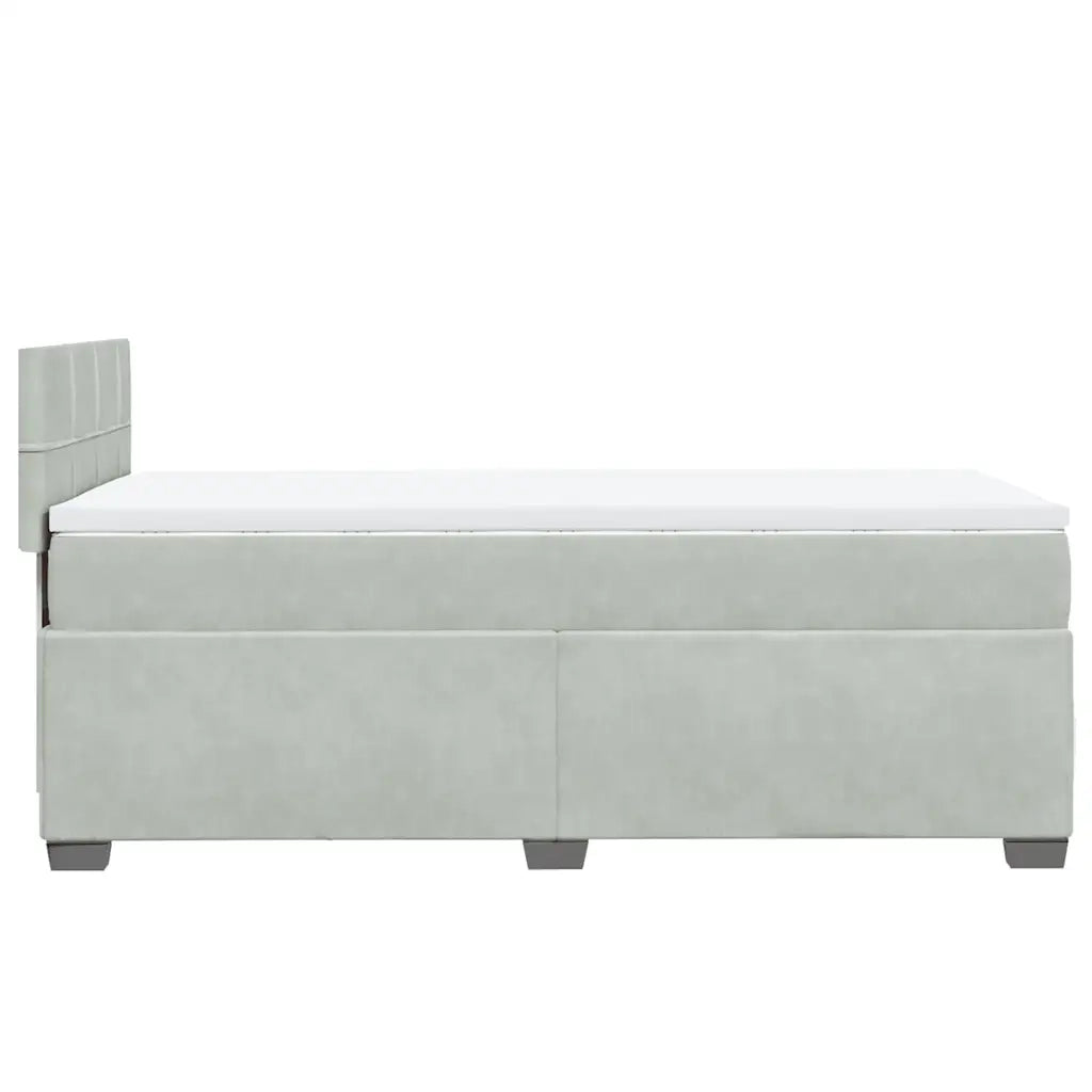 Giroletto a Molle con Materasso Grigio Chiaro 80x200 cm Velluto 3288462