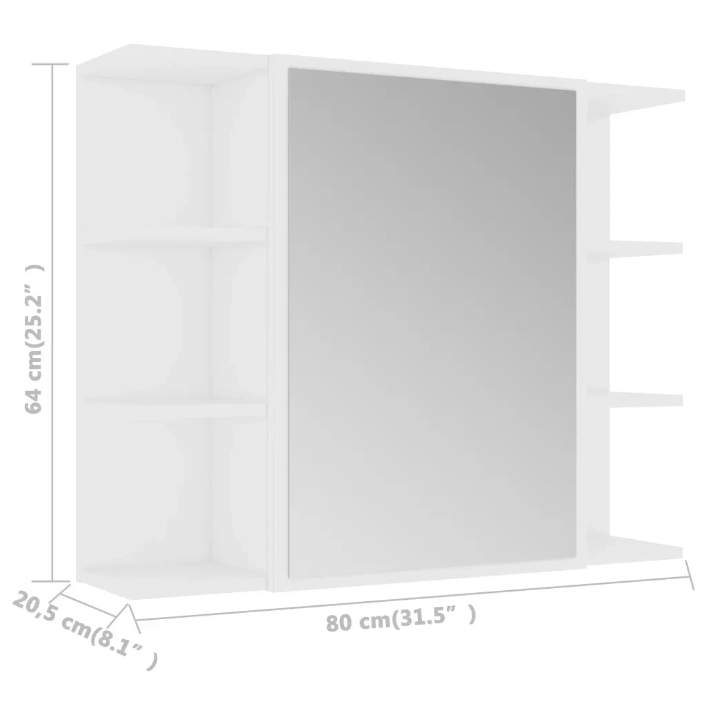 Armadio da Bagno | Mobile da Bagno Bianco 80x20,5x64 cm in Legno Multistrato