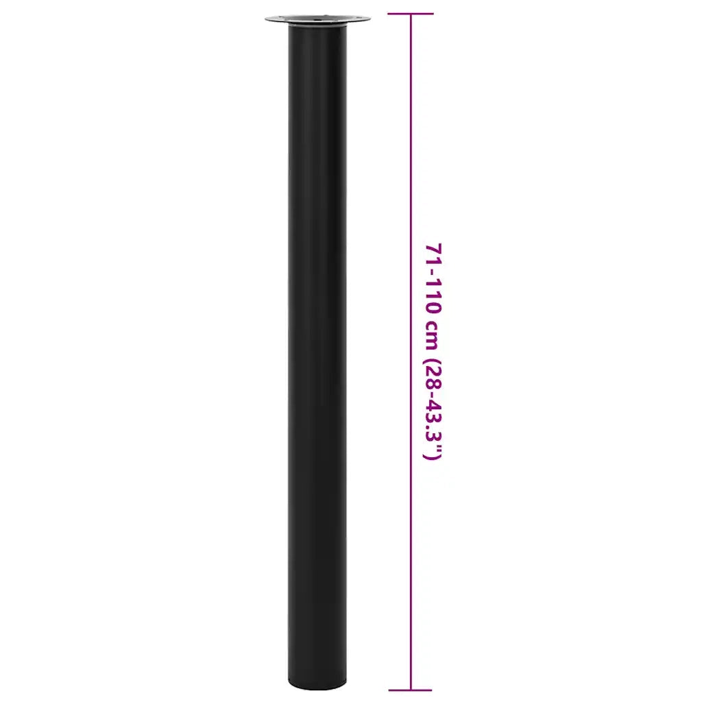 Gambe Telescopiche per Tavolo 2 pz | Piede del tavolo Nere 710 mm-1100 mm