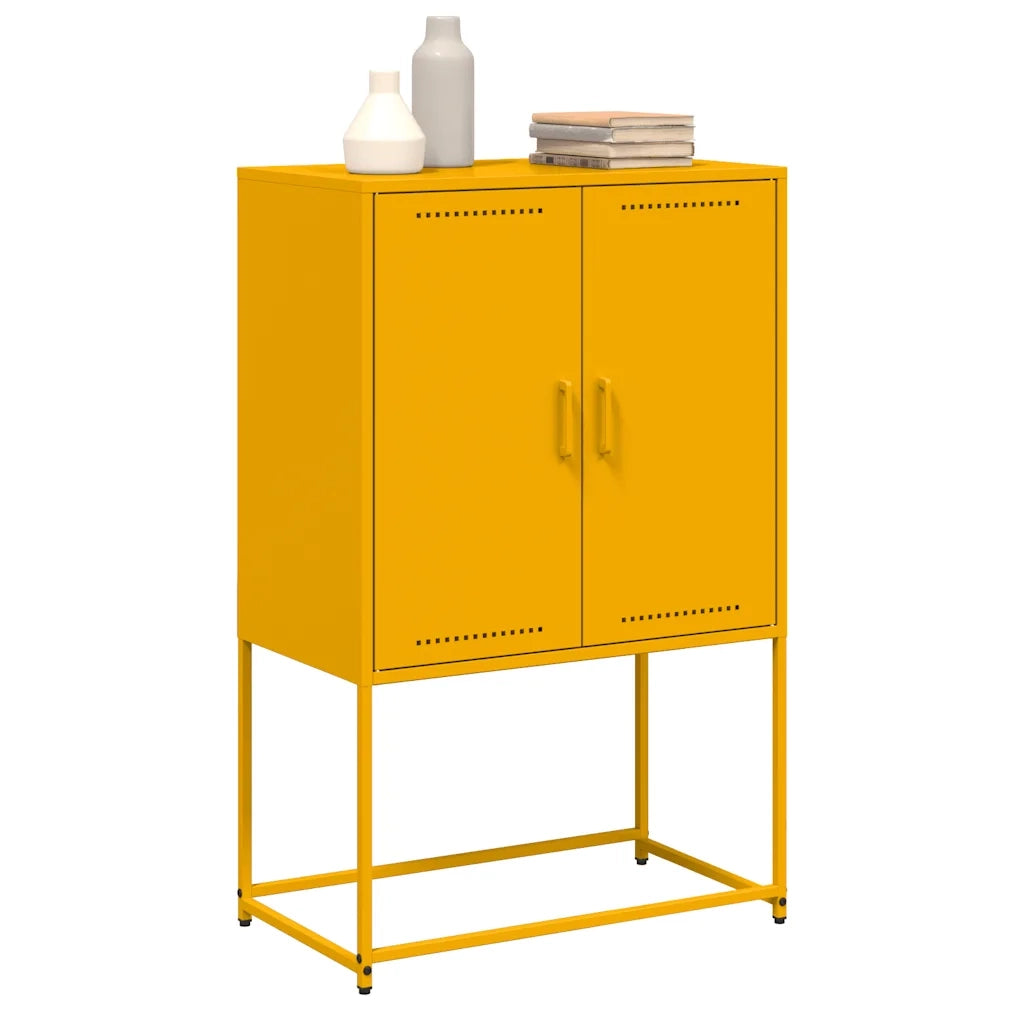 Credenza Giallo Senape 68,5x38,5x107 cm in Acciaio