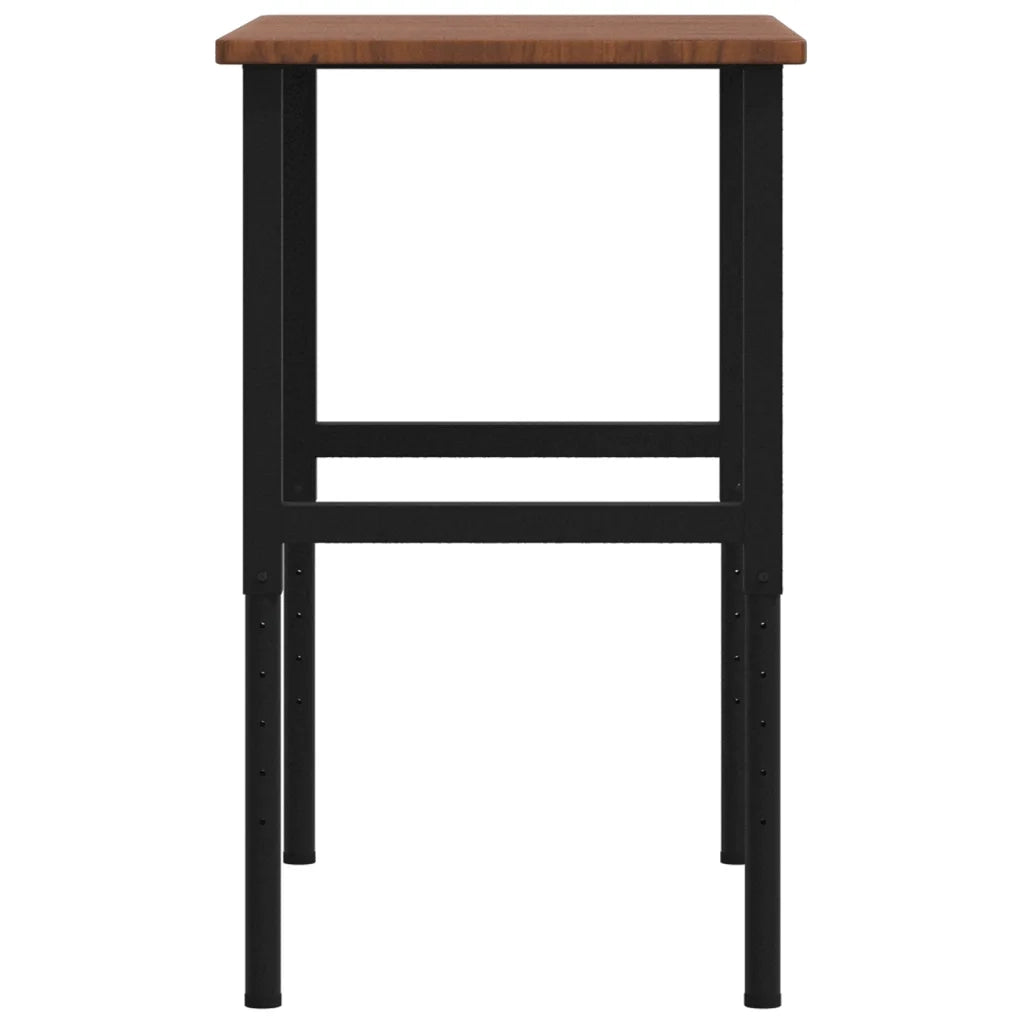 Banco Lavoro Marrone Scuro 100x60x(71,5-98) cm Legno di Rovere 3309681