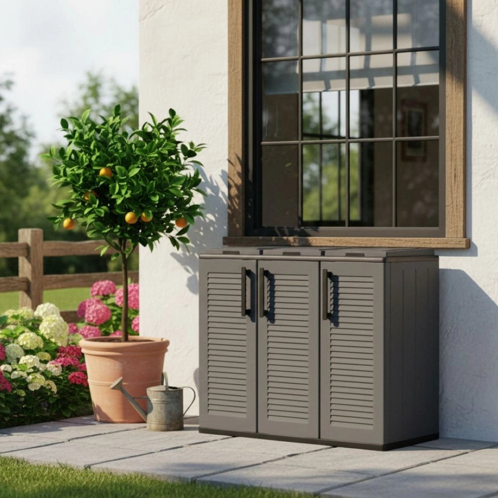 Contenitore per Rifiuti Arko, Pattumiera Capacità 330 (110 per Sacco) Made in Italy, 102x37x84h cm Grigio