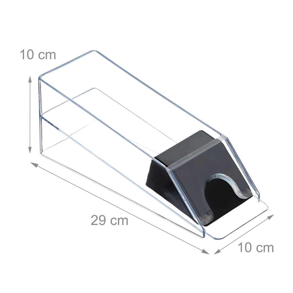 Elegante distributore di carte da gioco professionale 10 x 10 x 29 cm in plastica trasparente 13_0013630