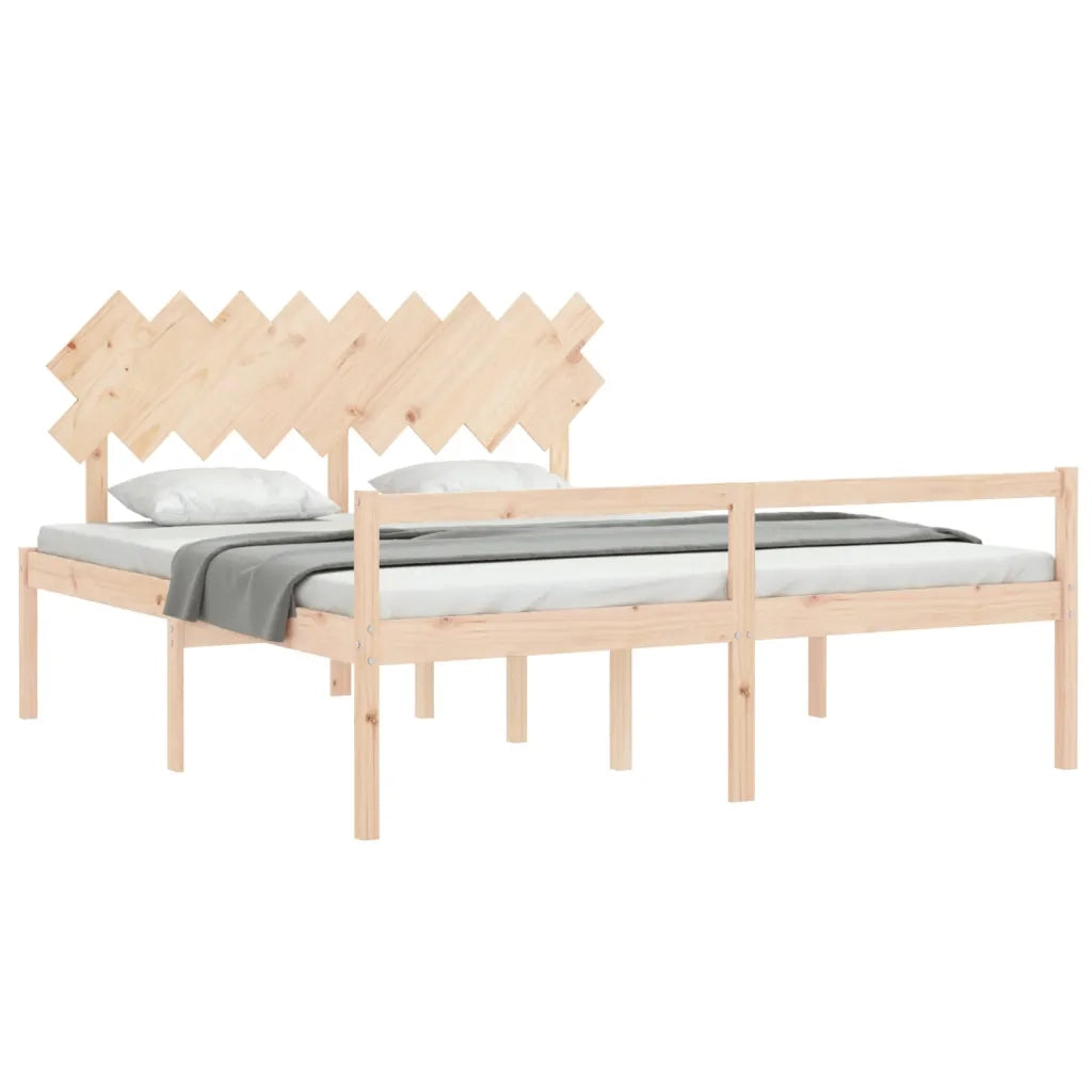 Letto per Anziani con Testiera Bianco Super King Legno Massello 3195561