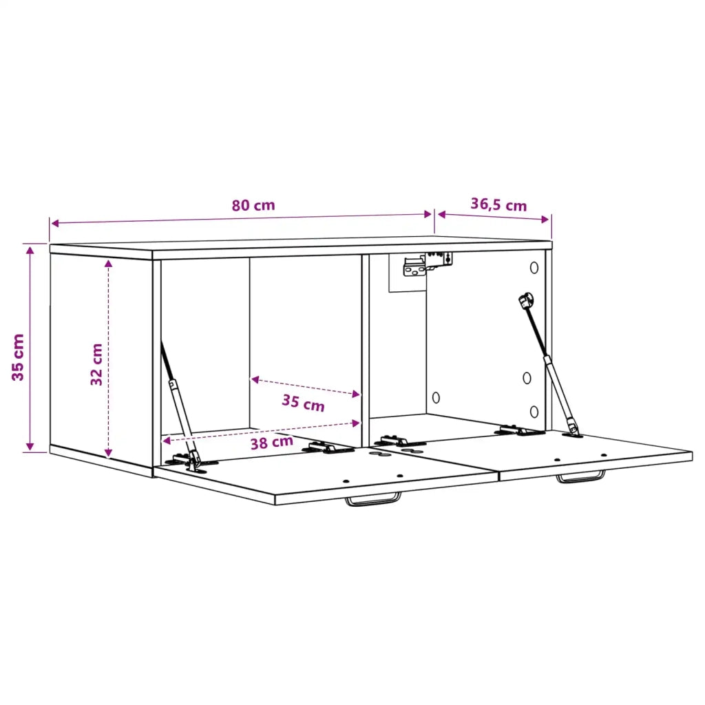 Armadietto a muro A parete Legno antico 80 x 36,5 x 35 cm 8009817