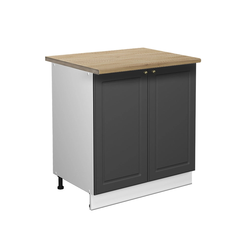 Mobile lavello cucina Fame-Line Antracite-oro/Bianco 80 cm con ripiano, PL Rovere Vicco