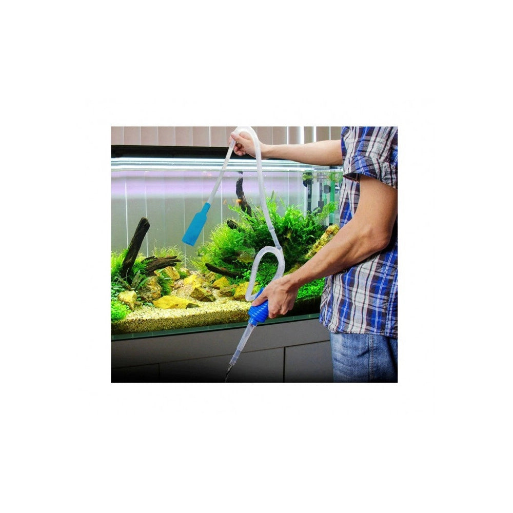 Trade Shop - Pompa Svuota Acqua Per Acquario Con Sifone Pulitrice Aspiratore Manuale -