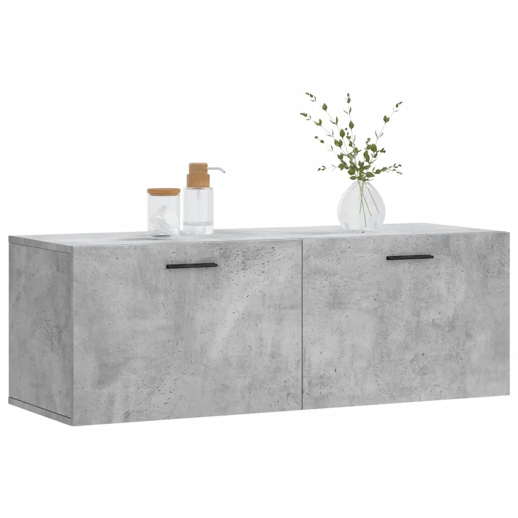 Mobile a Parete Grigio Cemento 100x36,5x35 cm Legno Multistrato 830152