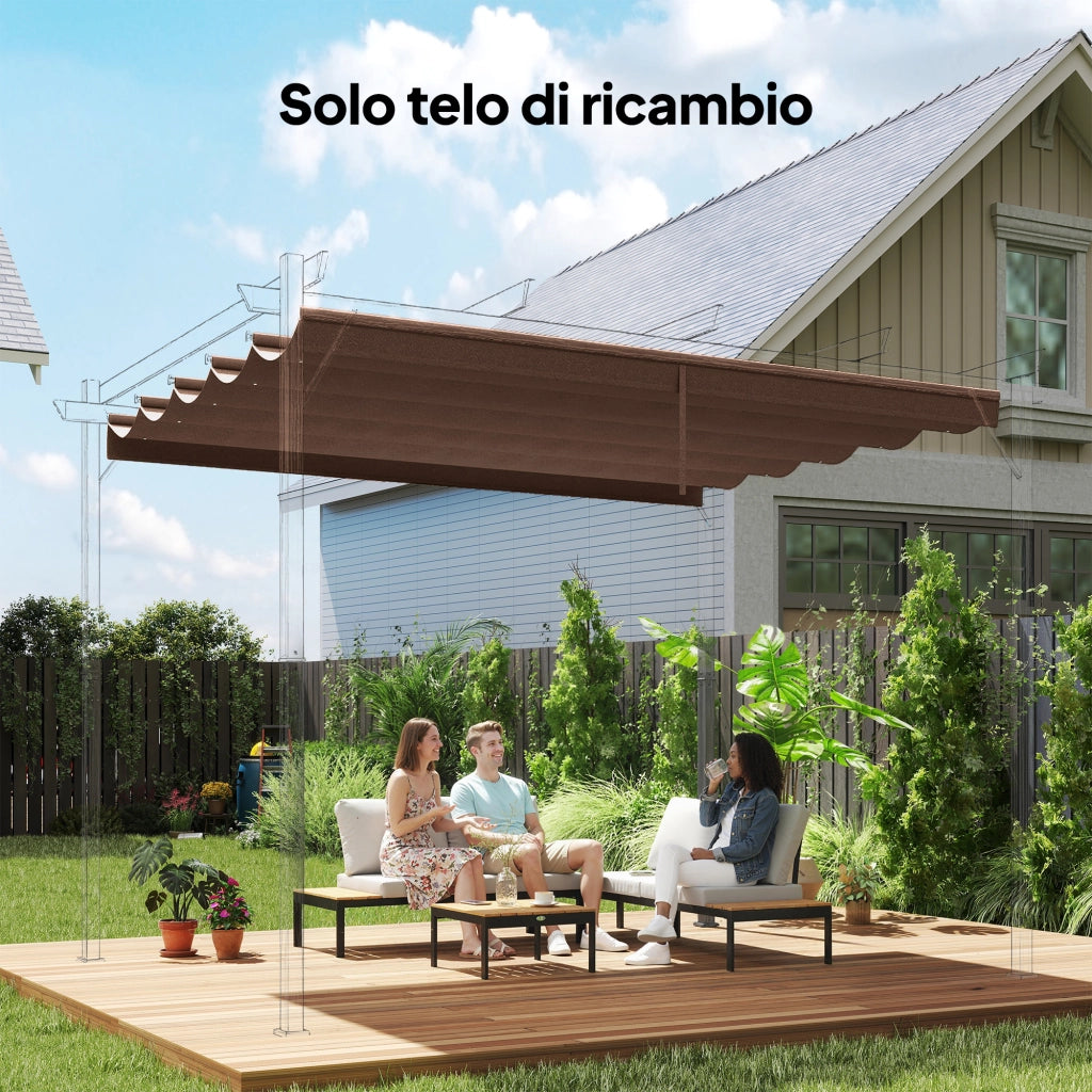 Tetto per Gazebo Pergola ¨C Zephmum ¨C Poliestere 250x255 cm Colore Caff¨¨