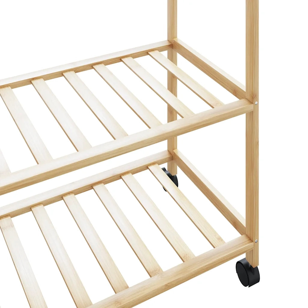 Appendiabiti con Ripiani e Ruote 110x40x180 cm in Bamb¨´ CFW1899896