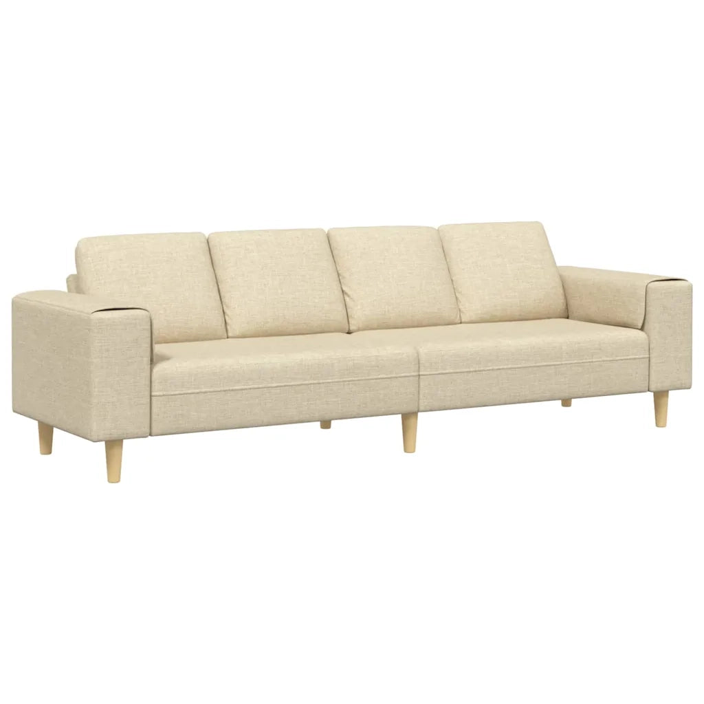 Divano per Soggiorno Crema 250 x 77 x 76 cm Poliestere 3335087