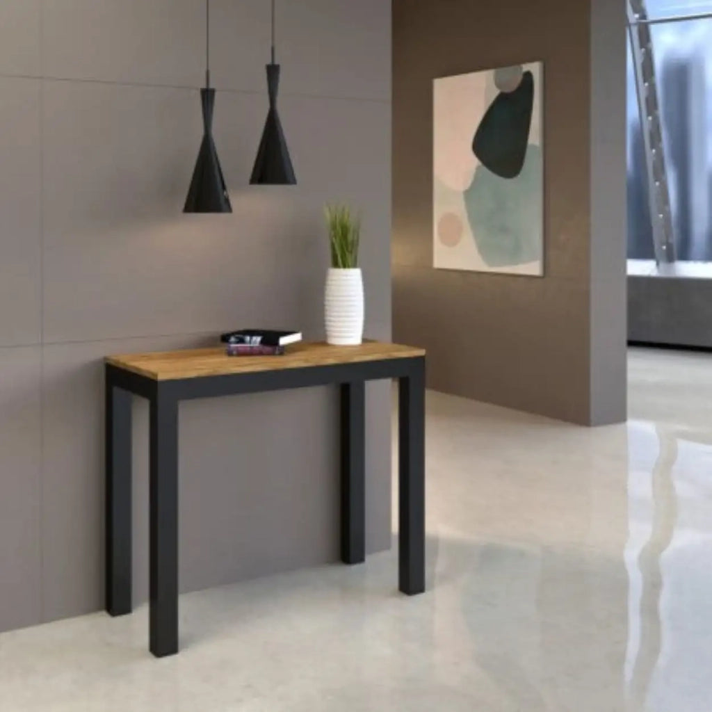 Consolle allungabile 90x40/300 cm Everyday Evolution quercia natura telaio e gambe antracite