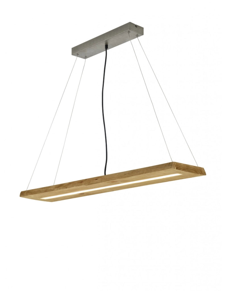 Sospensione Led Brad Rettangolare Legno Naturale Trio Lighting