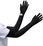 Manopole lunghe senza dita per donne - manopole antiscivolo con protezione solare - manopole per touchscreen con maniche fresche - adatte per pescare, guidare, andare in bicicletta e attività all'aperto estive